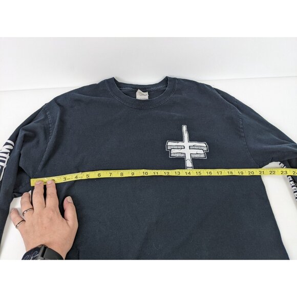 Twitching Tongues Y2K Tour Shirt Long Sleeve Crop Top Gildan Size Large Unisex - Picture 6 of 9